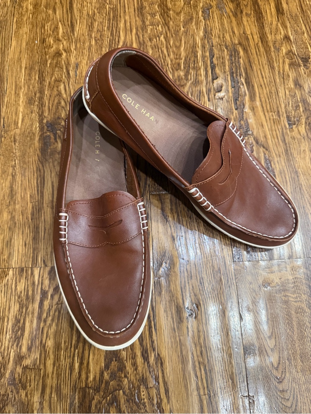 Cole Haan Men's Nantucket Brown Leather Penny Loafers